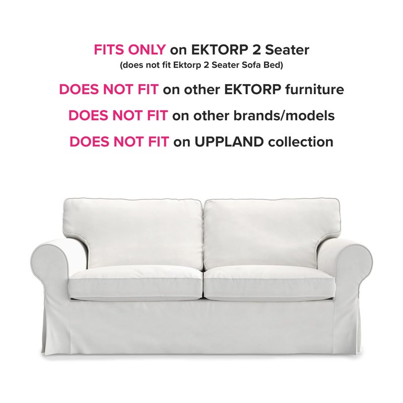 TLYESD Ektorp Loveseat Cover Replacement for IKEA Ektorp Loveseat Sofa Cover, Ektorp 2 Seater Sofa Cover, Ektorp Cover Only!(Dark Ocean) - Image 2